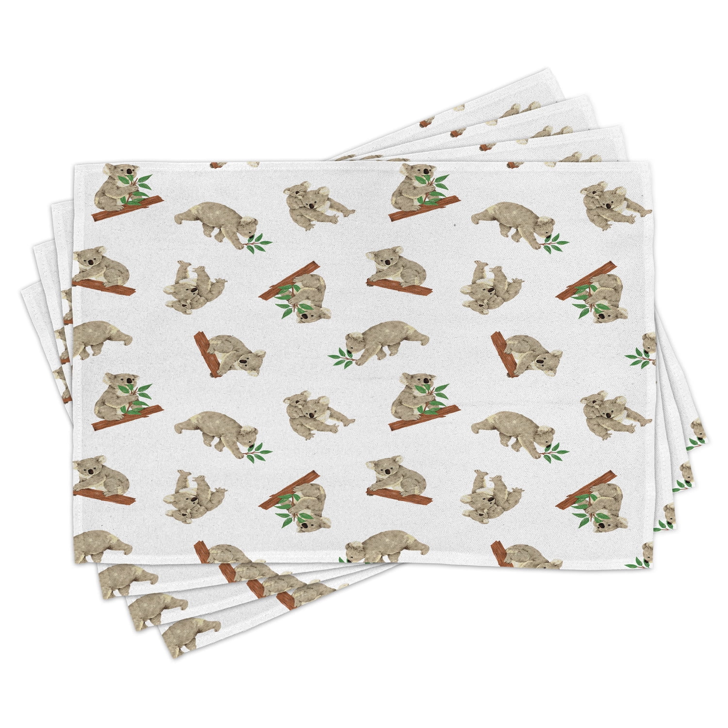 Tropical Animals Placemats Set of 4 Koala Pattern Design Mammals of