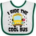 thumbnail image 3 of Inktastic I Ride the Cool Bus with Yellow Bus Boys or Girls Baby Bib, 3 of 4