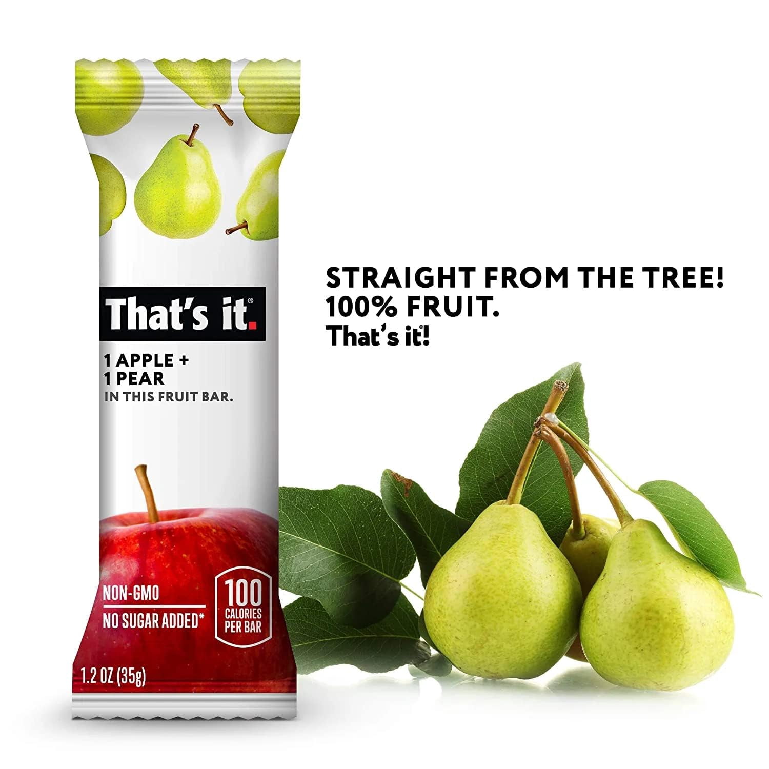 Thats It Apple and Pear Fruit Bar, 1.2 Ounce (Pack of 12)