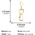thumbnail image 3 of Pendientes con capas de corazón de doble amor para niñas, elegantes, chapados en oro y plata, cuelgan con ganchos, joyería, regalos de cumpleaños para mujeres, novia, oro -, 3 of 5