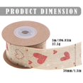 thumbnail image 3 of Faux Burlap Valentine Hearts Ribbon - 1.5x197 inch, Metallic Red White Glitter Hearts on Natural Wire Edged Ribbon, Valentine’s Day Décor, Wreath, Gift Wrap, I Love You, Gift Bow, Christmas, 3 of 6