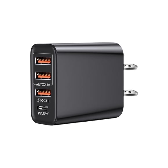Cargador rápido de pared para dispositivos USB+C, como ordenadores inteligentes, teléfonos portátiles y cargadores