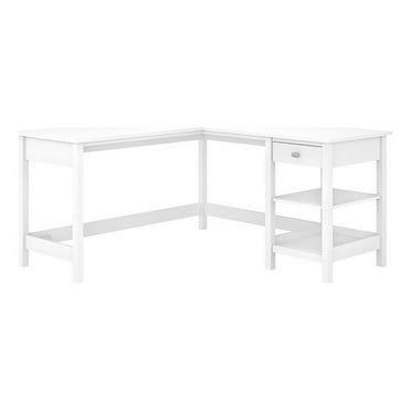 Scranton & Co 60" Contemporary Engineered Wood L-Shaped Computer Desk in White