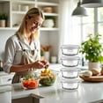 thumbnail image 3 of Small Round Glass Food Containers with lids, 12oz Round Food Storage Containers with Lid, 1.5 Cup Small Glass Food Containers with Lid BPA-Free, Microwave, Dishwasher, Freezer Safe (4 Pack), 3 of 5
