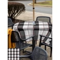thumbnail image 5 of Outdoor Tablecloth with Umbrella Hole for Patio/Picnic/Party/Camping, Black Grey Plaid Waterproof Table Cloth Square Cover Washable, Modern Abstract Ombre Gingham Checkered (60"x 60"), 5 of 8