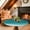 Turquoise Green, variant on Ombre Waves Fitted Tablecloth with Elastic Edged, Round Table Cloth for Dining Table, Abstract Art Gradient Brown Modern Waterproof Oil Proof Table Cover for Indoor Outdoor 55"-60"