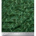 thumbnail image 1 of Soimoi Green Cotton Jersey Fabric Laurel Leaves Printed Fabric 1 Yard 58 Inch Wide, 1 of 3