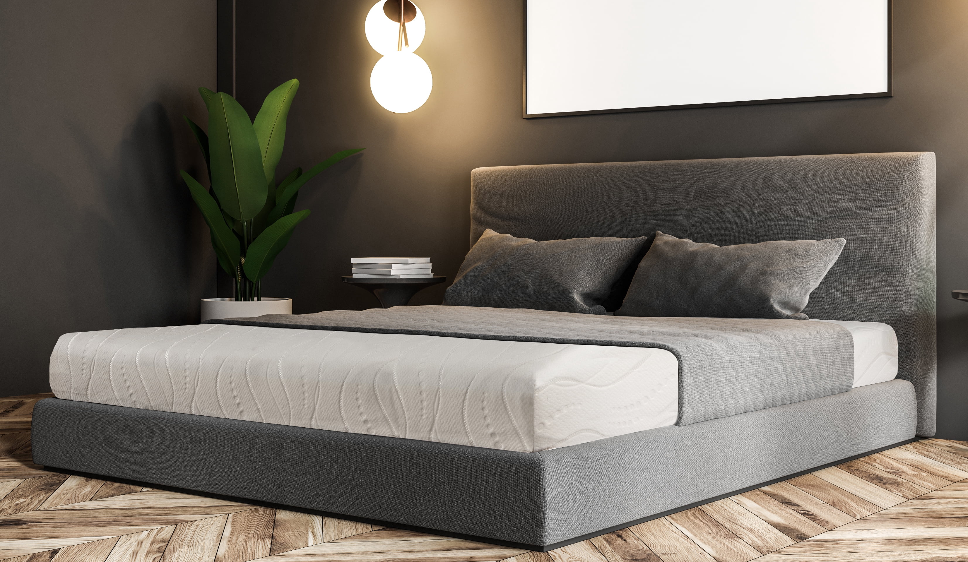 Irvine Home Collection King Size 8-Inch, Gel Memory Foam Mattress, Medium Firm Feel, Breathable, Cool Sleep and Pressure Relief, CertiPUR-US Certified, Temperature Balanced