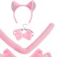 thumbnail image 4 of Diadema con orejas de gatito, pajarita, patas, guantes y cola, disfraz para carnavales Rosa, 4 of 9