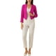 thumbnail image 2 of Chaqueta de mujer Allegra K con solapa acanalada y mangas fruncidas, blazer de negocios recortado en color rosa intenso, 2 of 6