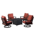 thumbnail image 4 of Black Aluminum Fire Table Set with Four Club Chairs, 4 of 11