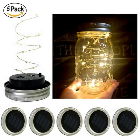 5 Pack Mason Jar Lights Yitee Solar String 5 Pack Mason Jar Lights Yitee Solar String