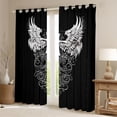 thumbnail image 2 of Feelyou Teens Western Goth Art Blackout Curtains Set of 2 (52x84 Each), Angel Wings Cross Print Window Curtains, Cartoon Graffiti Curtains and Drapes, Black Out Curtains Decor, 2 of 6