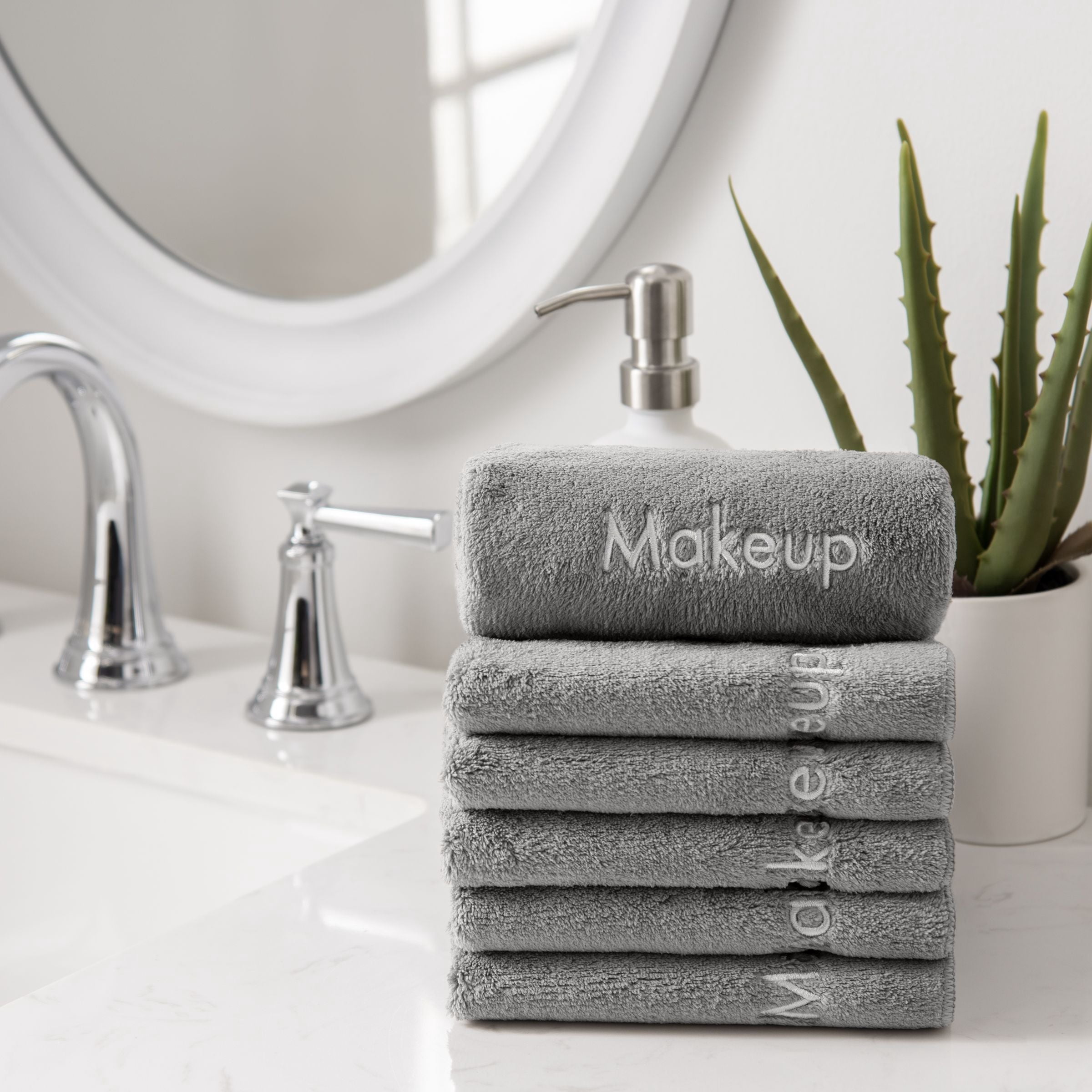 Arkwright Makeup Remover Wash Cloth - Coral Fleece Microfiber Face Towels - 13 x 13 in. - (Bulk Case of 108) Grey