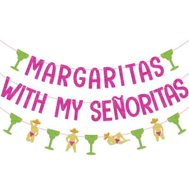 Margaritas with My Señoritas Bachelorette Party Banner Garland for Margarita Bachelorette Party Mexican Fiesta Bachelorette Party Decorations