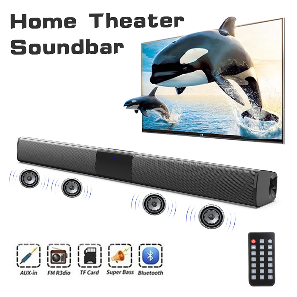 Aursear 2.0 Sound Bar for TV, 22 inch Wireless Soundbar with 4 Builtin