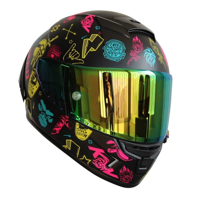 Casco Para Moto Kov Aircut Smash Colores Negro Mica Irdium Talla L KOV Aircut Smash