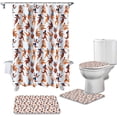 thumbnail image 2 of FMSHPON Cartoon 4 Piece Bathroom Set Shower Curtain Bath Rug Contour Mat and Toilet Lid Cover, 2 of 7