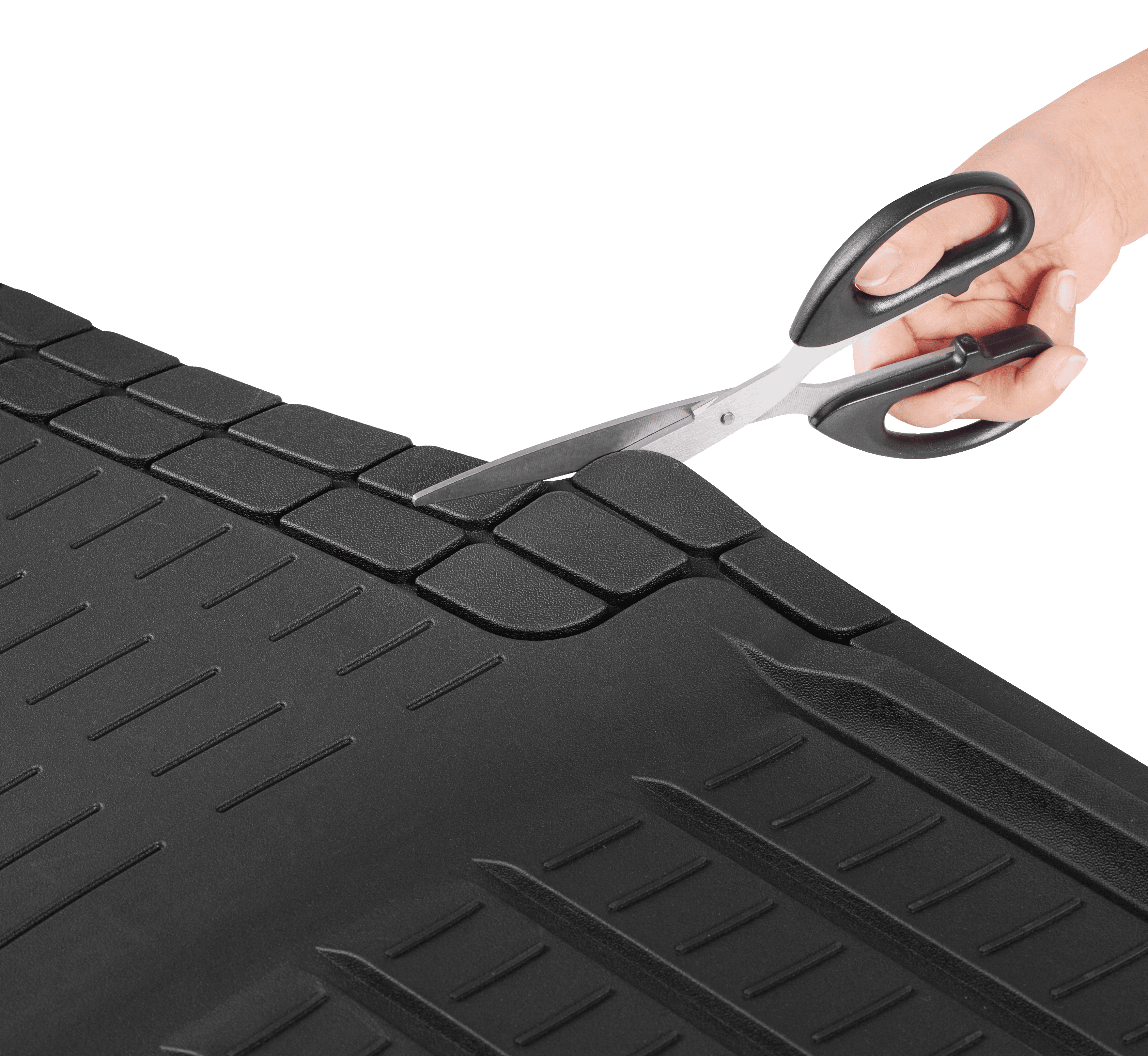 Auto Drive 5pc Universal Modular Gridlock Rubber Car Floor Mat Black,  2021CM019 