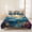 Dark Blue Orange Turmeric, variant on 3 Pieces King Quilt Set,Vintage Tartan Rustic Minimalist Soft Bedding Sets with 1 Quilt & 2 Pillow Shams,Modern Beige Plaid Summer Bedspread Lightweight Coverlet Comforter for All Season