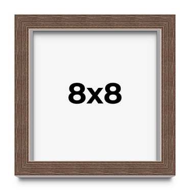 8x8 Shadow Box Frame Brown | 1.125 inches Deep Real Wood Rustic Shadowbox Display Frame | UV