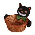 thumbnail image 1 of Cesta tejida con forma de figura de Halloween, organizador de escritorio, práctica cesta para bocadillos y dulces, cesta de almacenamiento para mesa Negro, 1 of 8
