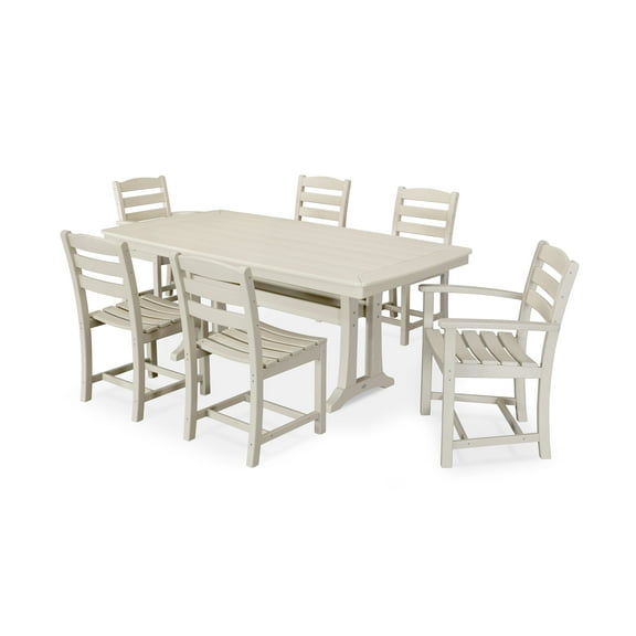 POLYWOOD 7 Piece La Casa Dining Set in Sand