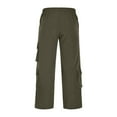 thumbnail image 6 of Timoontee Men's Casual Trousers Drawstring Elastic Waist Flat Front Cargo Pants Regular Lightweight Zipper Solid Pockets Workwear Pants Army Green XXL, 6 of 7