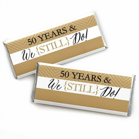 - We Still Do - 50th Wedding Anniversary - Candy Bar Wrappers Favors - Set of 24