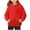 Red, variant on HAiming Children's Hoodied Fuzzy Sweatshirts Casual Solid Color Button Crew Neck Long Sleeve Kids Tops with Pockect