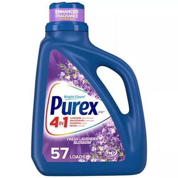 Purex Liquid Laundry Detergent with Crystals Fragrance, Fresh Lavender Blossom, 75 Fluid Ounces, 57 Loads