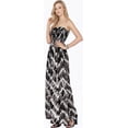 thumbnail image 2 of HAPPY BAY Women's Summer Boho A-Line Slit Maxi Beach Dress Smocked Top Evening Long Strapless Tube Dresses for Women One Size Kohl, Zig Zag, 2 of 5