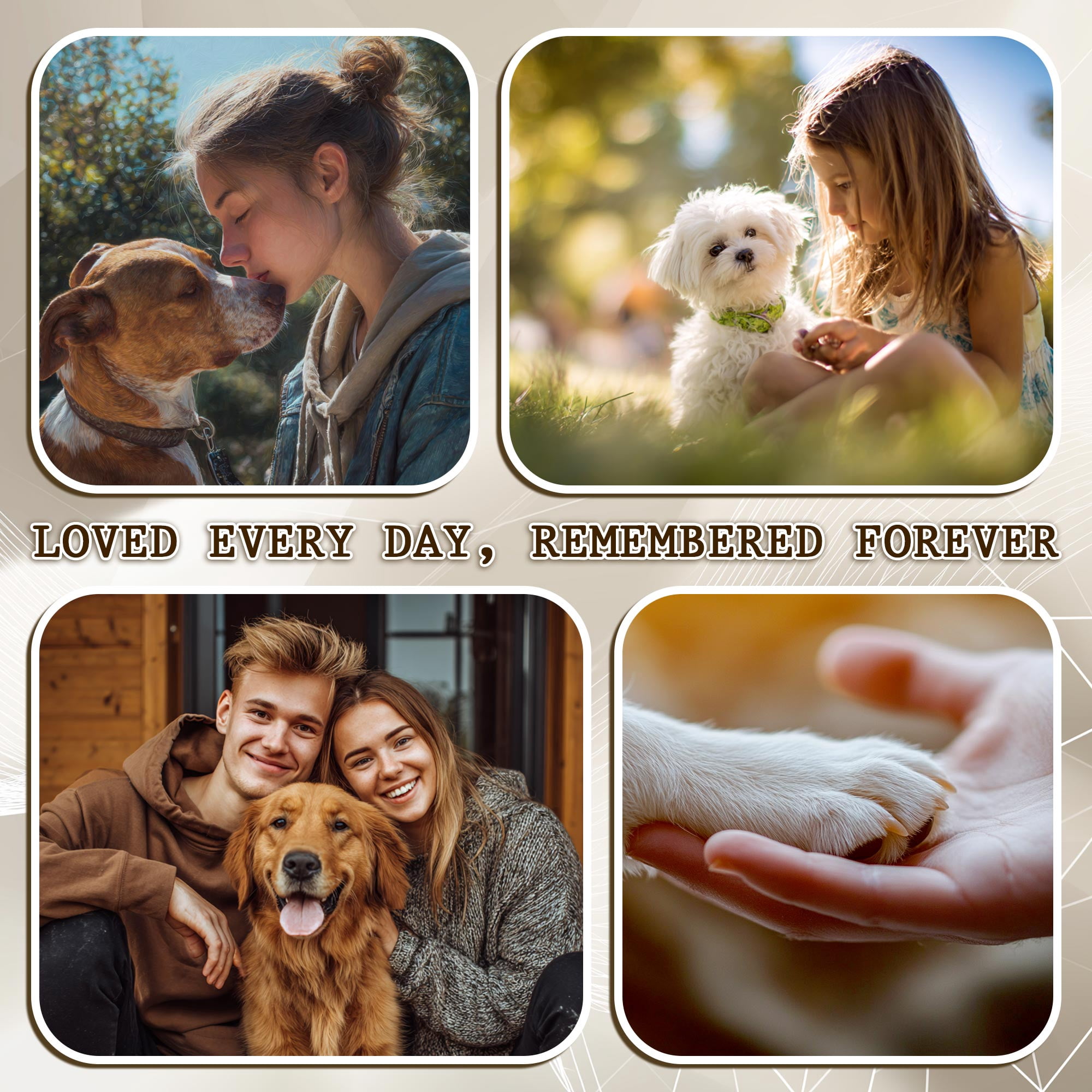 Personalized Wooden Dog Urn with Photo, “I Love You Your Whole Life, I Will Miss You The Rest Of Mine” Pet Memorial Box, Small Rectangular Cremation Urn for Dogs