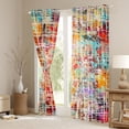 thumbnail image 3 of Homewish Fashion Graffiti Adult Black Out Curtains, Stripes Abstract Ombre Curtains Pack of 2 (42x63 Each), Watercolor Splatter Bedroom Curtains, Blackout Curtains Bedroom Decor, 3 of 6
