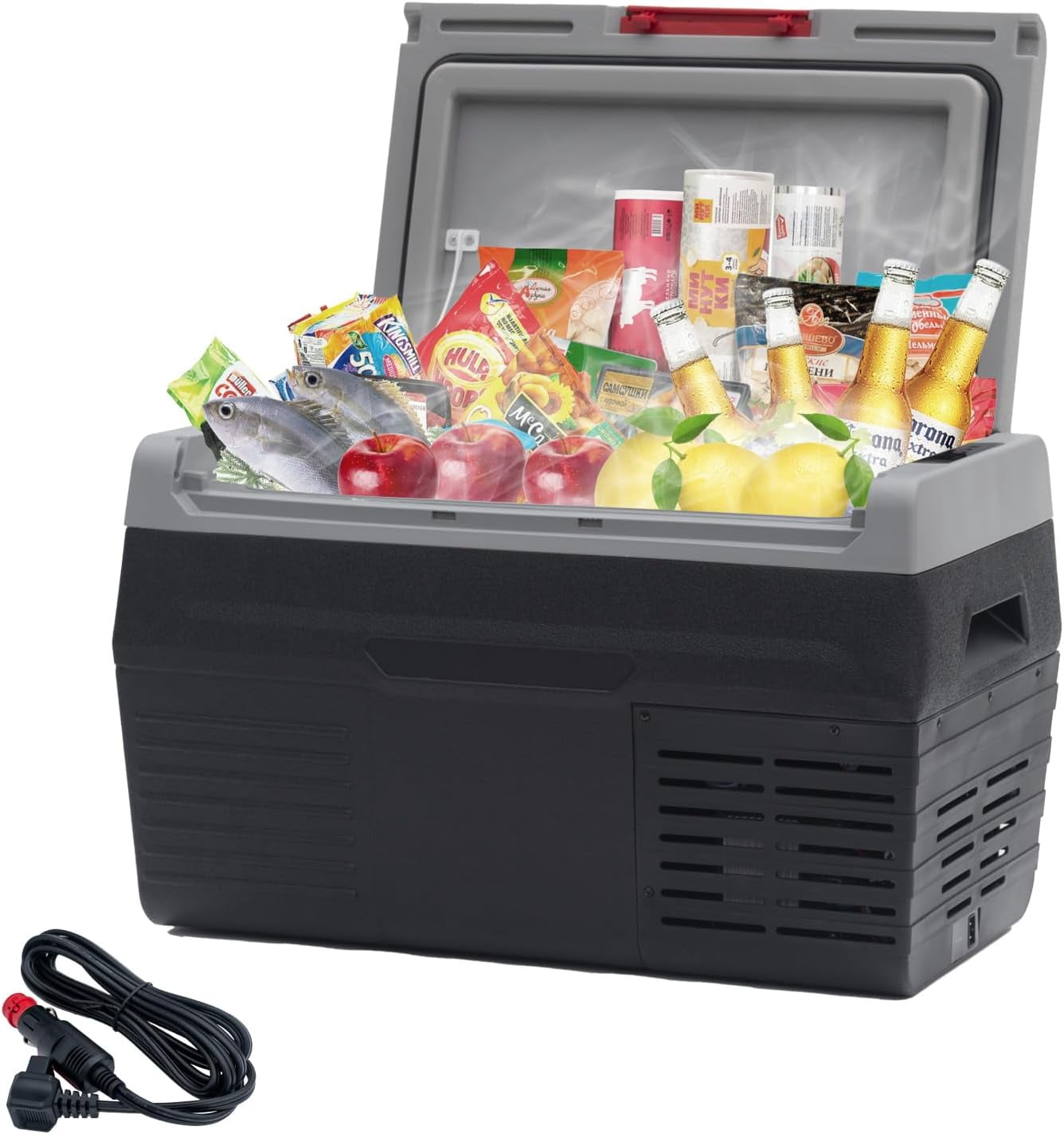 12V Car Refrigerator 20L Electric Cooler 12/24V DC Convertible Freezer Portable Camping Truck RV Travel