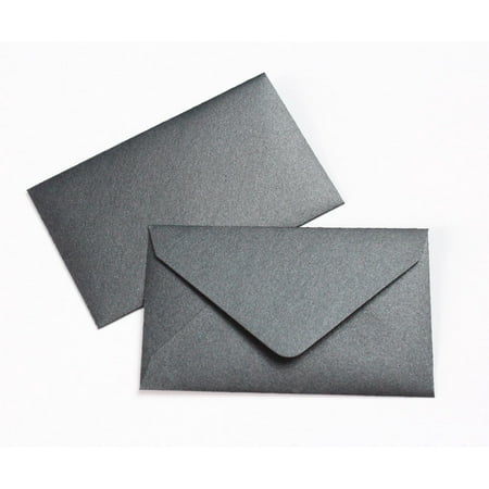 Wedding Favor Envelopes Mini Envelopes for $1 State Lottery Tickets Gift Cards - Qty 25 - Metallic Black Onyx- 2.5
