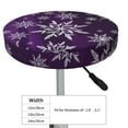 thumbnail image 2 of Goofa Snowflake Gradient Purple Printed Stool Covers Round, Waterproof Round Bar Stool Covers Anti-Slip Round Bar Stool Seat Cover with Elastic Bands Durable -13 inch, 2 of 7