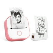 Phomemo T02 Sticker Pocket Printer Mini Portable Wireless Bluetooth-Compatible Thermal Printer for Study Notes, Learning Assistance, Journal 203dpi Compatible with iOS&Android Pink