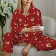 thumbnail image 6 of Fotbe Christmas Deer B Pattern Long Sleeve Pajama Set for Women,Sleepwear Set,2-piece Loungewear Set,Soft PJs Comfy Nightwear with Pockets -Large, 6 of 7