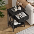thumbnail image 5 of VECELO Nightstands Set of 2, Industrial End Table with 1-Drawer & Storage Shelf, Small Bedside Table Organizer for Small Space, Side Table for Bedroom Living Room, Black, 5 of 12
