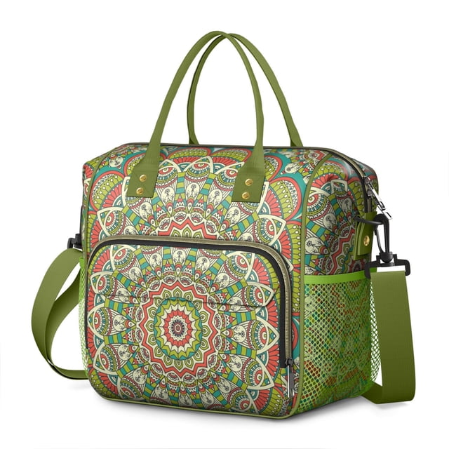 Traditional Sacred Mandala Insulated Food Tote - Resists Temperature Changes for Extended Freshness