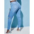 thumbnail image 4 of Colorido Lace Up Front Plus Size Skinny Jeans Rosegal  Vaqueros de talla grande, 4 of 5