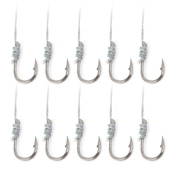 Unique Bargains 10pcs 2#Metal Eyeless Sharp Barb Wire Leader Fish Tackle Fishing Hook Gray Other