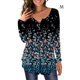 thumbnail image 1 of Camiseta de mujer Blusa con cuello en V con estampado floral FleinngHoz JD710495481, 1 of 5