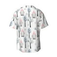 thumbnail image 6 of Daiia Pink oldman Winter Forest Men's Linen Shirts Short Sleeve Casual Shirts Button Down Shirt for Men Beach Summer Wedding Shirt-Large, 6 of 6