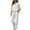 White, variant on 2 Piece Outfits For Women, V Neck Pullover Blouse & Drawstring Pants Set, Solid Color Casual Summer Travel Clothes, Comfy Lounge Set With Pockets White XL