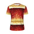 thumbnail image 6 of Rocae Red Gold Glitter for Men's Mesh Quick-Dry Short Sleeve Workout T-Shirt,Mens Crew Neck Tee Lightweight Soft Classic T Shirts Medium, 6 of 9