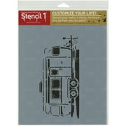 Stencil1 Airstream Stencil Attractive & Durable Quality Reusable Stencils for Painting - Create Stencil Crafts and Decor - Decor on Walls Fabric & Furniture Recyclable Art Craft - 8.5" x 11"