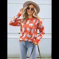 thumbnail image 4 of Suéter de Punto Informal con Cuello Redondo y Larga con Forma de Corazón para Mujer. Naranja S, 4 of 10