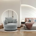 thumbnail image 5 of Muumblus Large Swivel Chair, Modern Oversize Accent Barrel Chair Comfy Round Armchair for Living Room, Gray, 5 of 6
